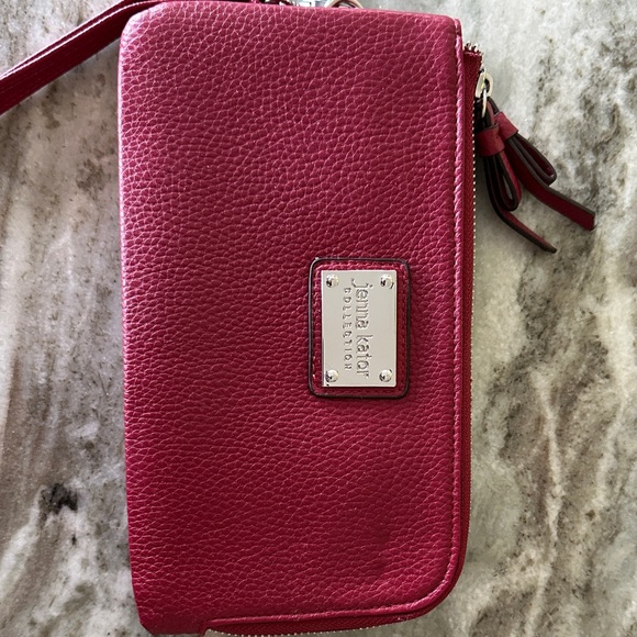 Jenna Kator Red Leather Wristlet - Picture 1 of 4